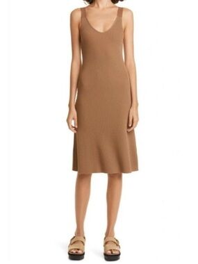 Vince Ribbed Knit Mid Length Dress Size XS